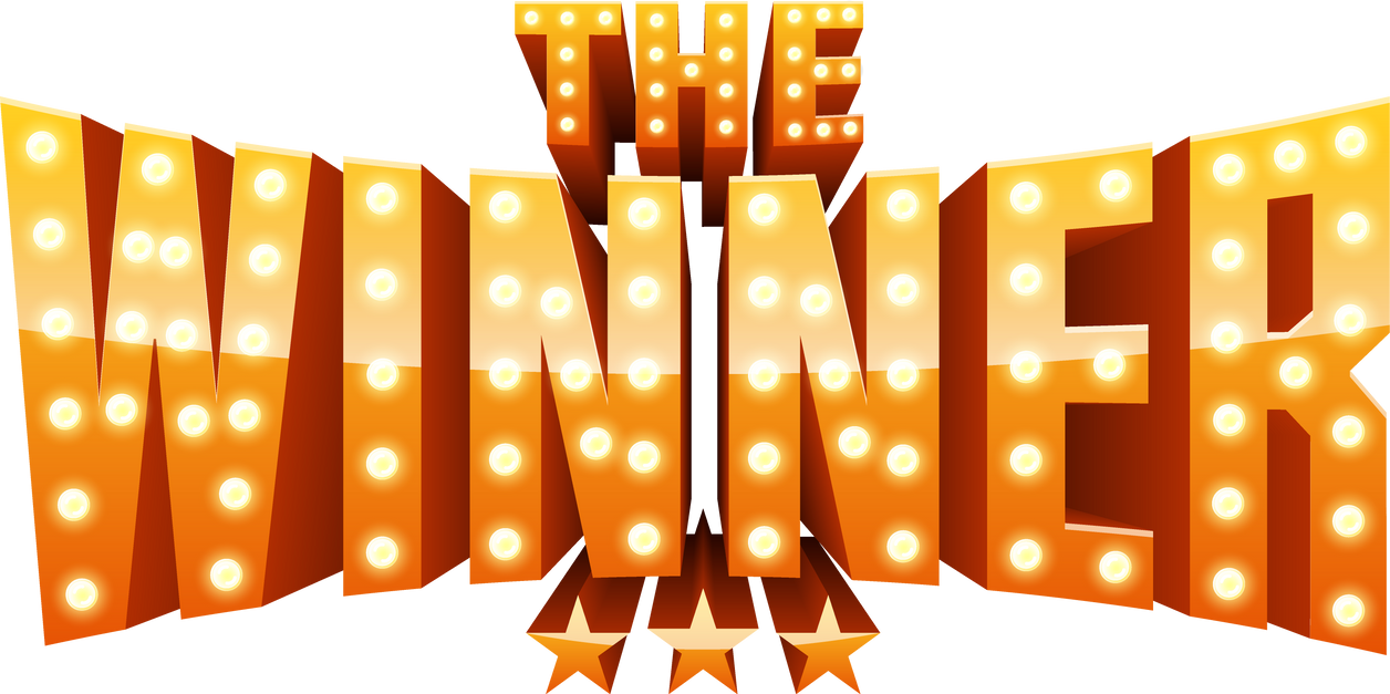 The Winner. Text with electric bulbs Isolated Illustration